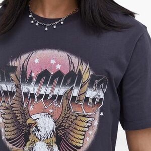 NWT! Retail $135 The Kooples Black Eagle Graphic Tee with Red Accents